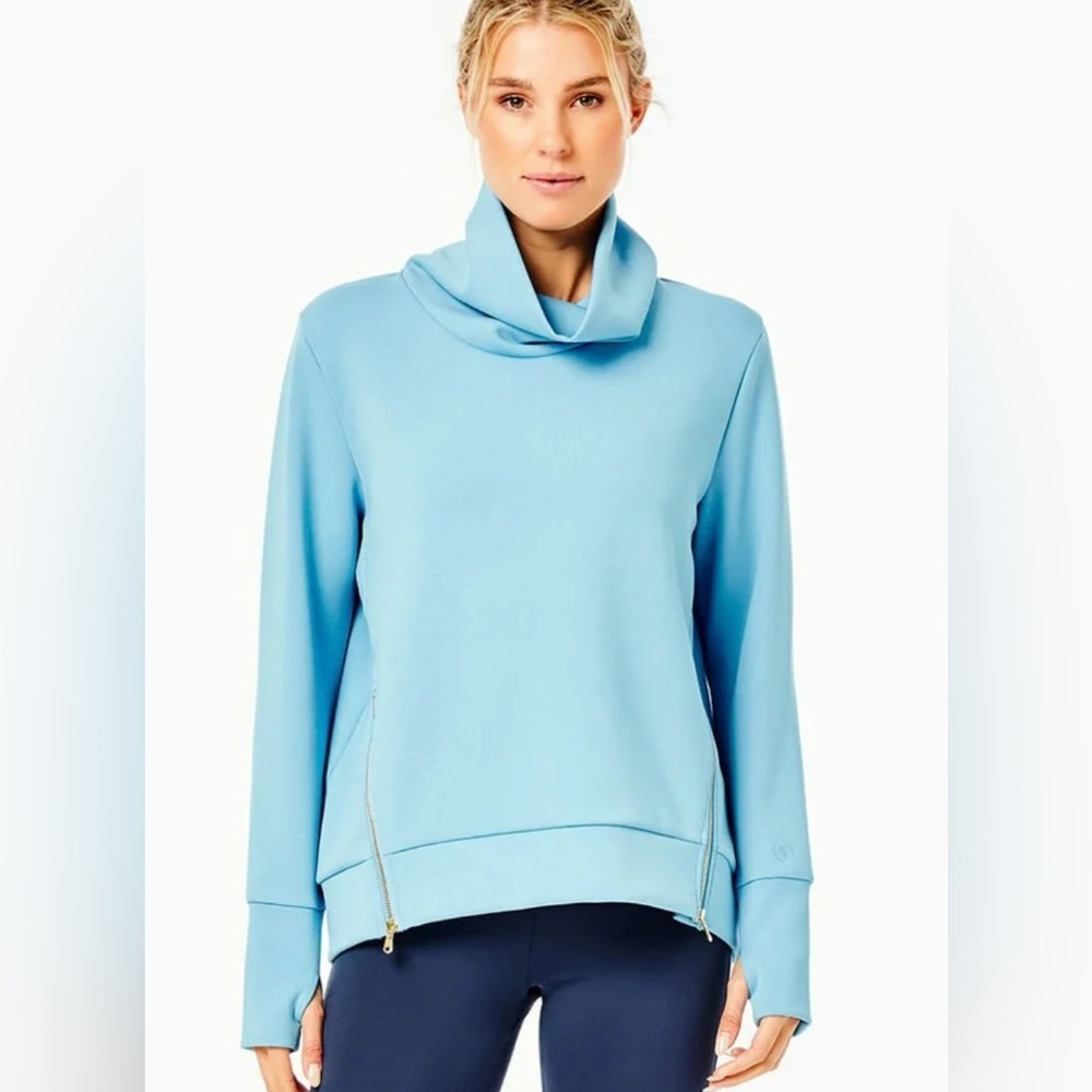 Light Blue Cowl Neck Sweatshirt